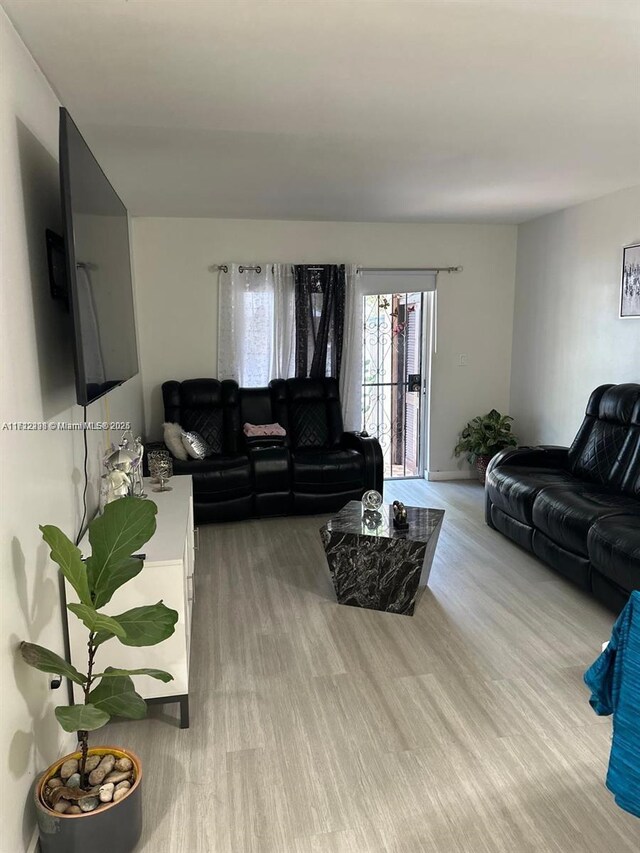 living room featuring light hardwood / wood-style floors