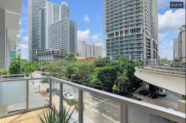 balcony with a city view