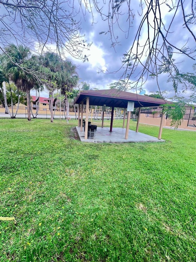 view of yard featuring a gazebo