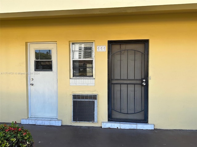 entrance to property featuring heating unit