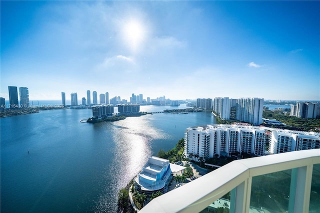 water view featuring a view of city