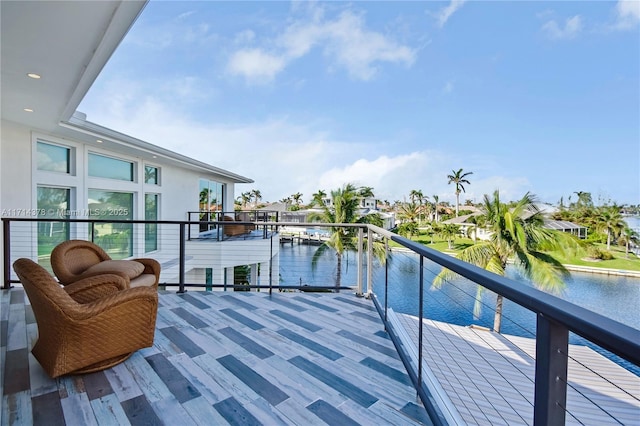 balcony with a water view