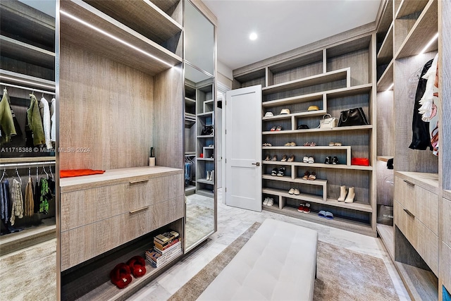 view of walk in closet