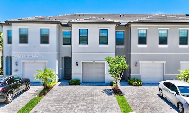 view of property featuring a garage