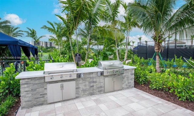 view of patio featuring area for grilling