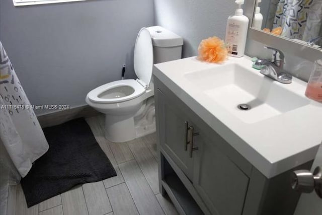 bathroom with vanity and toilet