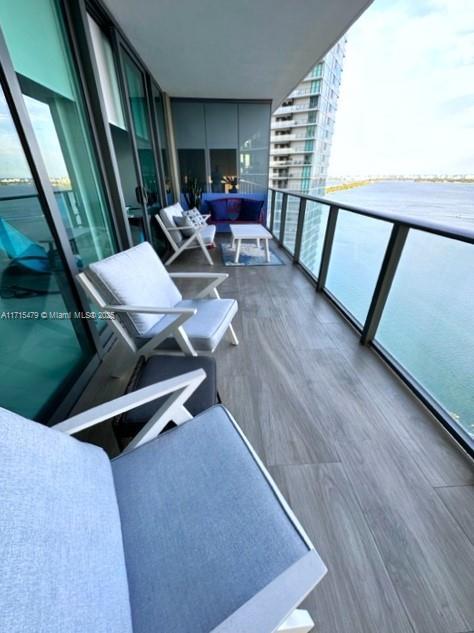 balcony with a water view