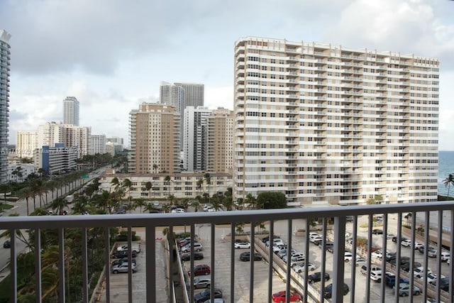 balcony with a view of city