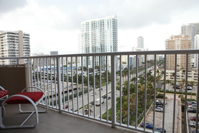 balcony with a city view