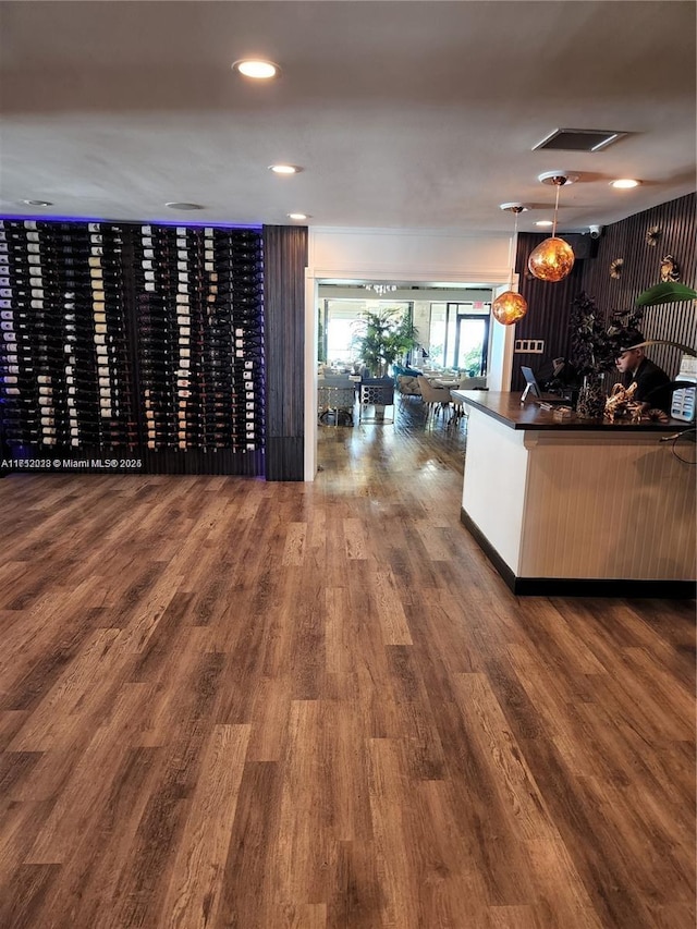 1980 S Ocean Dr Unit 9M, Hallandale Beach, FL 33009 - living room with dark wood-type flooring and recessed lighting