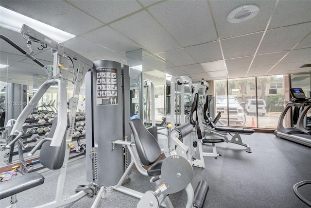 1980 S Ocean Dr Unit 9M, Hallandale Beach, FL 33009 - gym with a drop ceiling