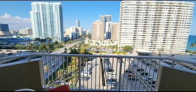 balcony with a view of city