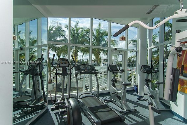 exercise room with visible vents