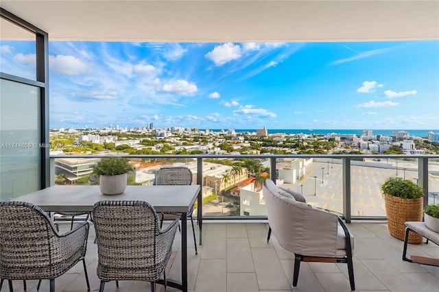 balcony with a water view