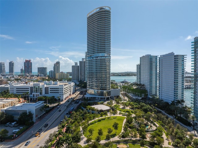 city view with a water view