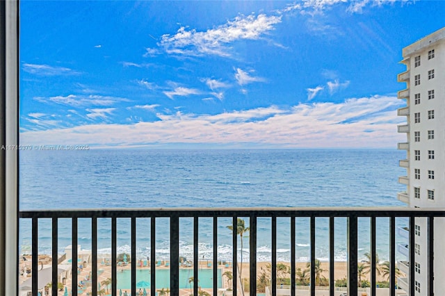 property view of water with a view of the beach