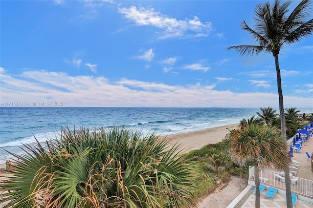 water view featuring a beach view