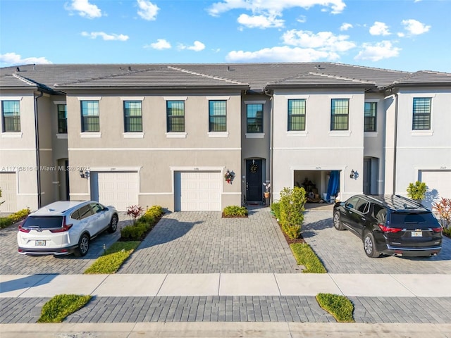 view of property with a garage