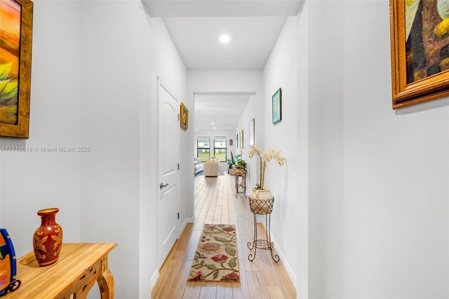 hallway featuring light hardwood / wood-style floors