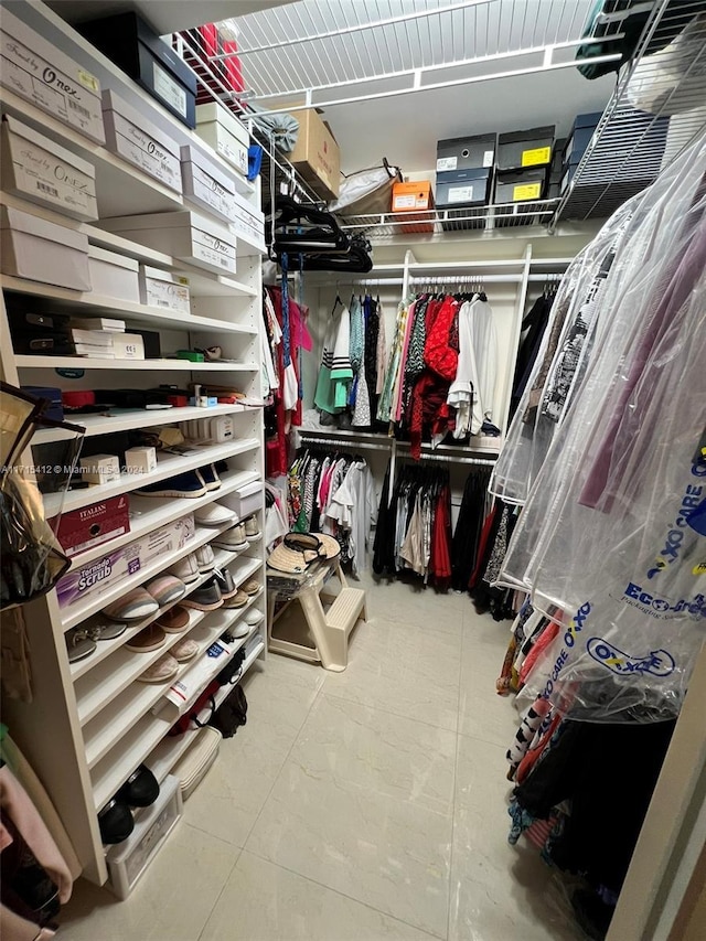 view of walk in closet