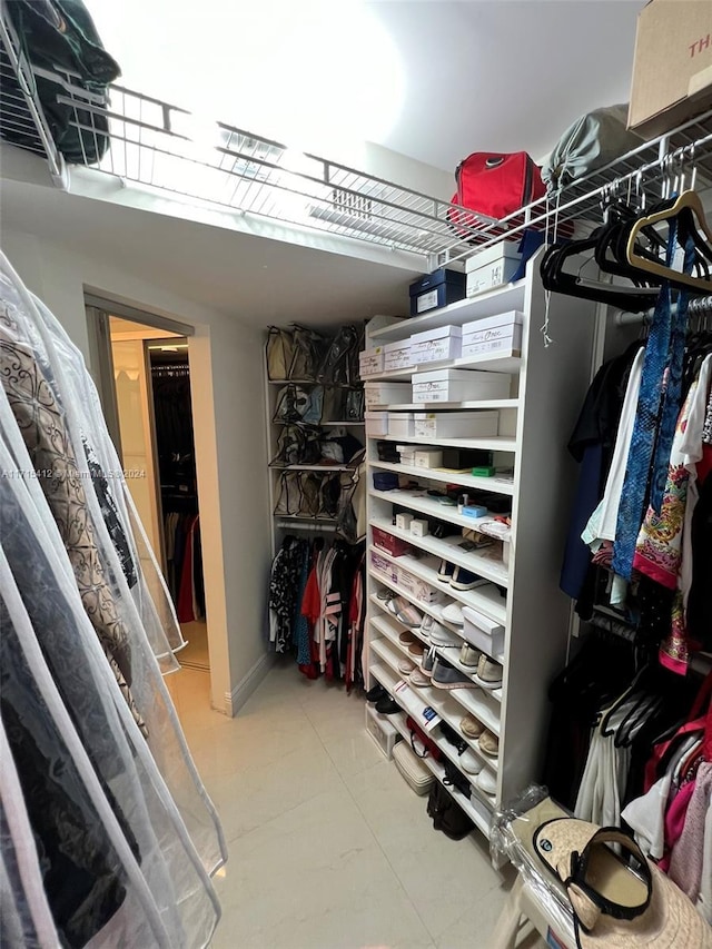 view of walk in closet