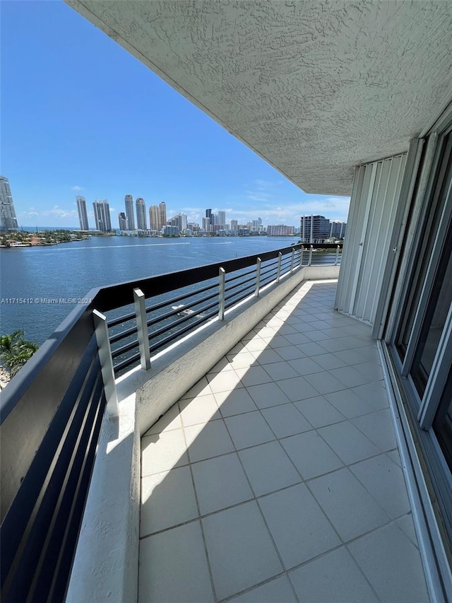 balcony with a water view