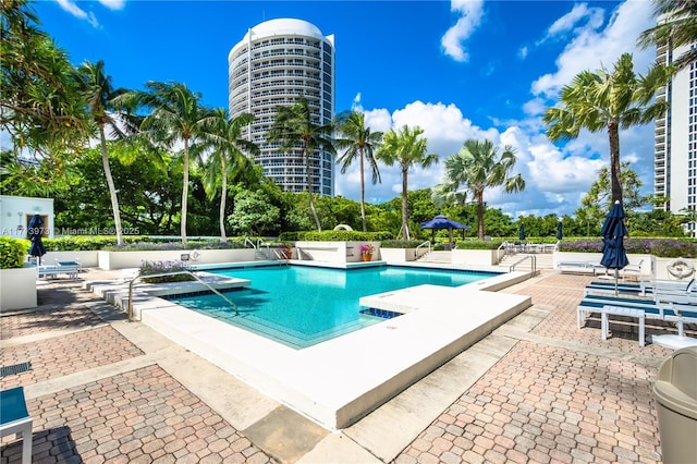 view of pool with a patio area