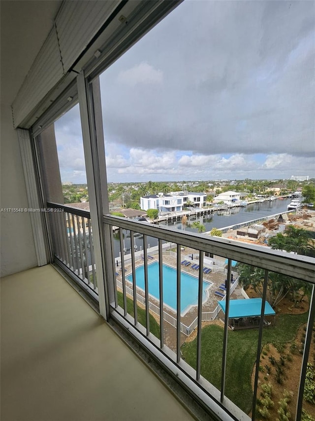 balcony with a water view