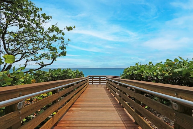 view of property's community with a water view