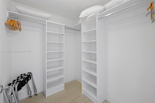 spacious closet with light wood-type flooring