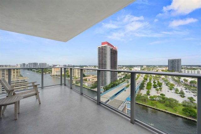 balcony with a water view