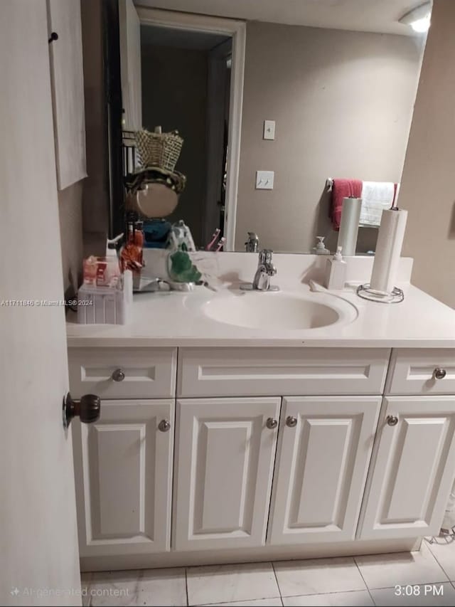 bathroom featuring vanity and tile patterned floors