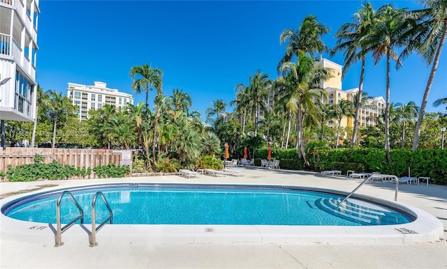 view of pool with a patio area