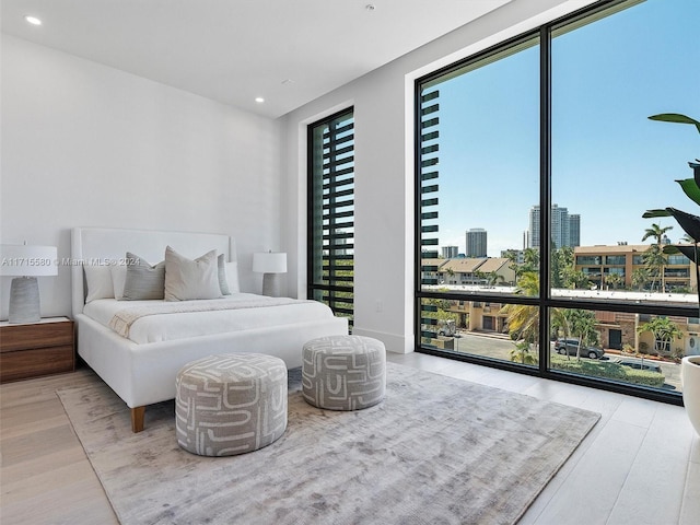 bedroom featuring light hardwood / wood-style floors