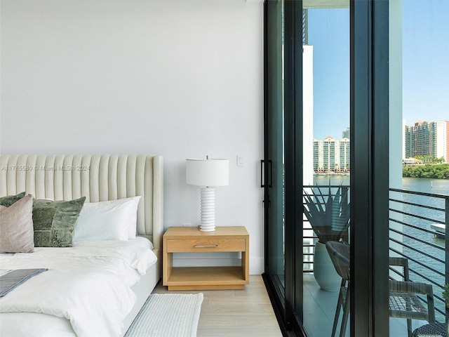 bedroom featuring light hardwood / wood-style floors