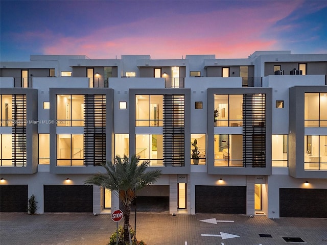 exterior space featuring a garage