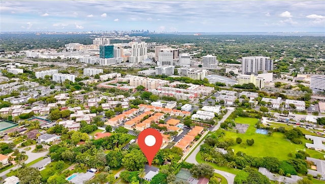 aerial view featuring a view of city