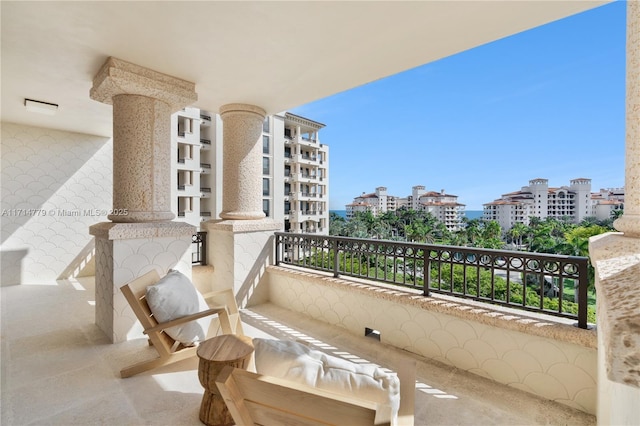 balcony with a city view