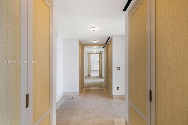 hallway featuring light wood-type flooring