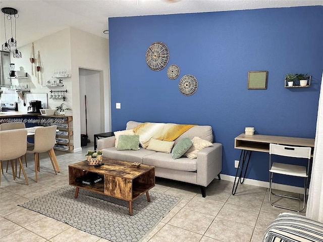 view of tiled living room