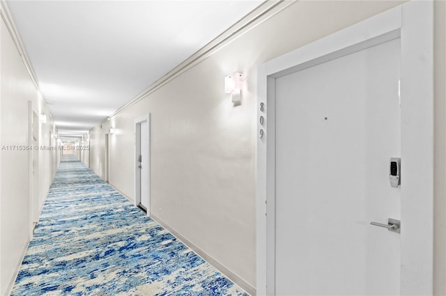 corridor with crown molding