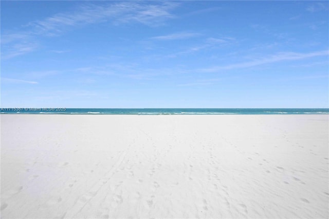 property view of water with a beach view