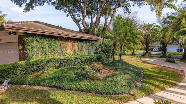 exterior space featuring a garage