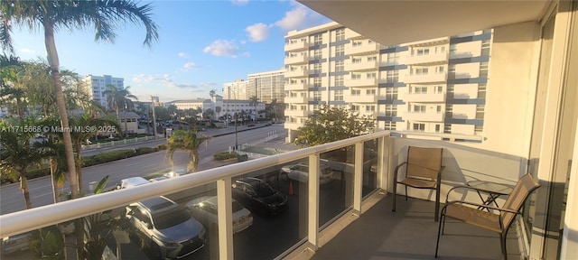 balcony featuring a view of city