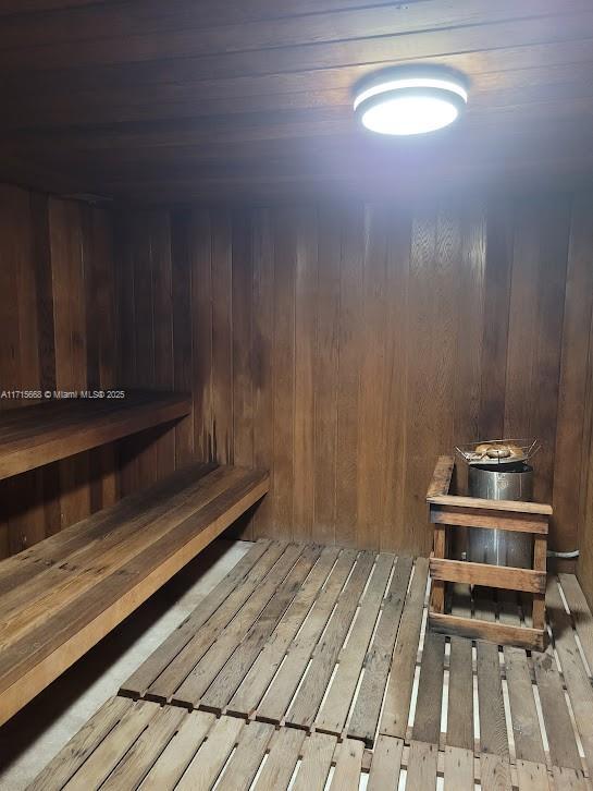 view of sauna / steam room featuring hardwood / wood-style flooring