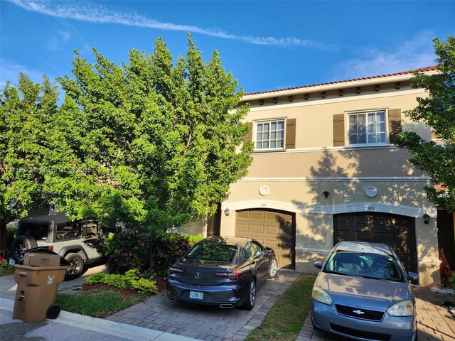 view of front of house with a garage