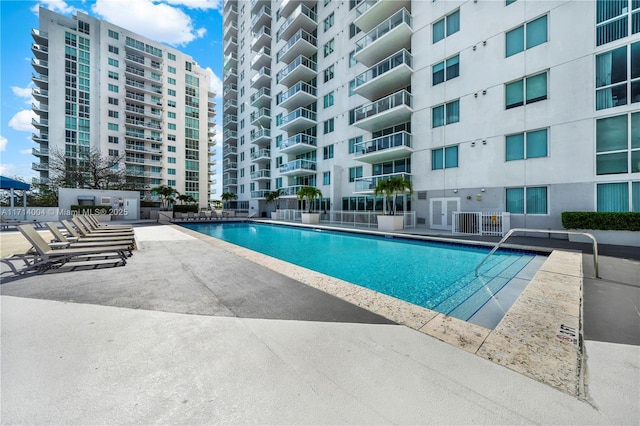 view of pool with a patio area