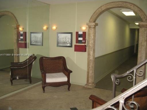 corridor with ornate columns