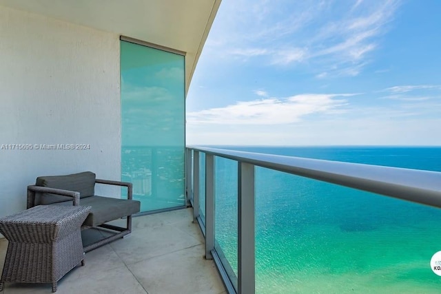 balcony with a water view