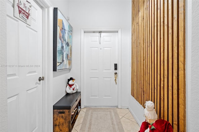 interior space with light tile patterned flooring